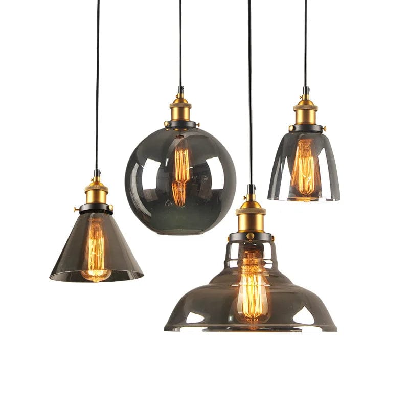Suspension en verre fumé noire
