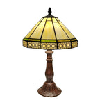 20CM Scandinavian Minimalist Geometric Mesh Small Table Lamp Tiffany Style Study Old-fashioned Glass Antique Gift Metal Base E27