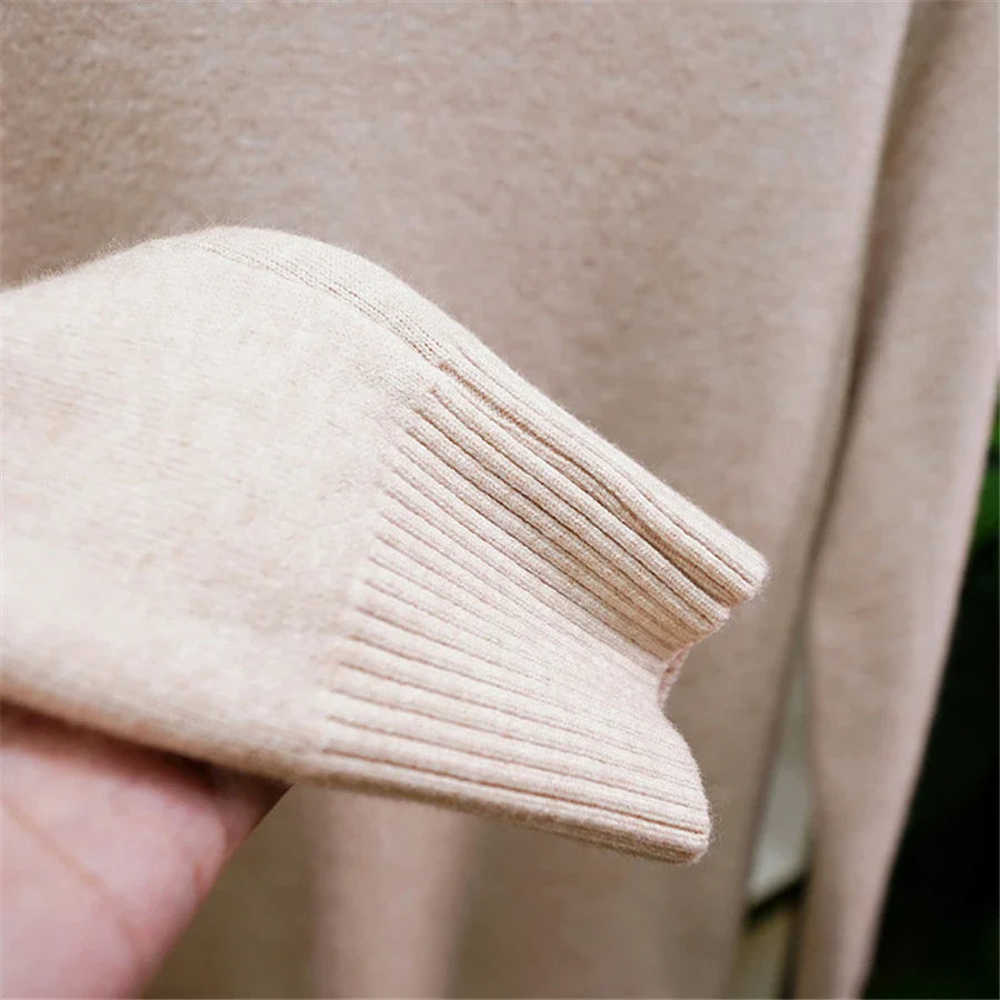 Pull à col roulé en velours épais