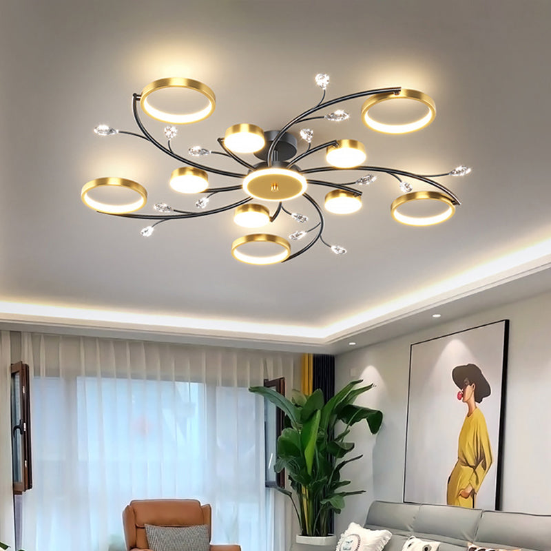 Ambre Simple Atmosphere Chandelier - illuminated warm evening glow