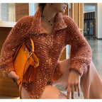 Manteau Tricoté à Paillettes