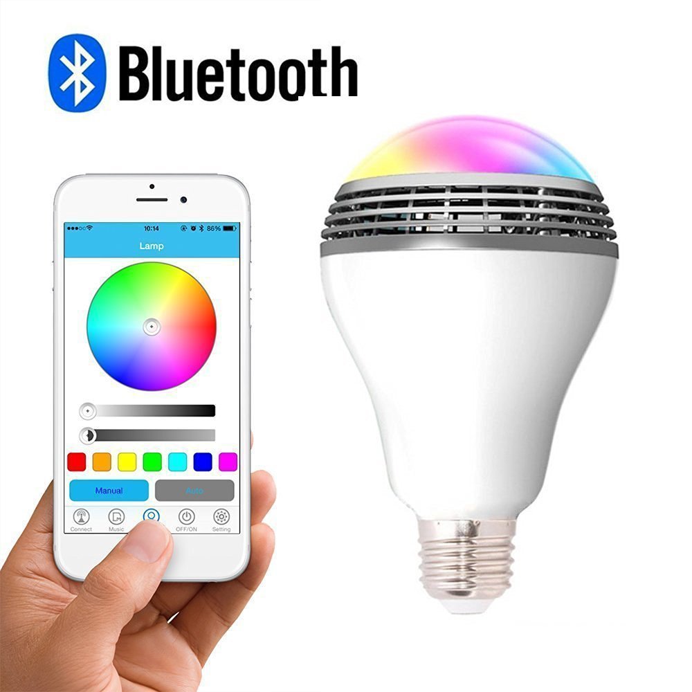 Creative Home LED Smart Bluetooth Speaker E27 Bulb Light – studio product photo | Belloriana