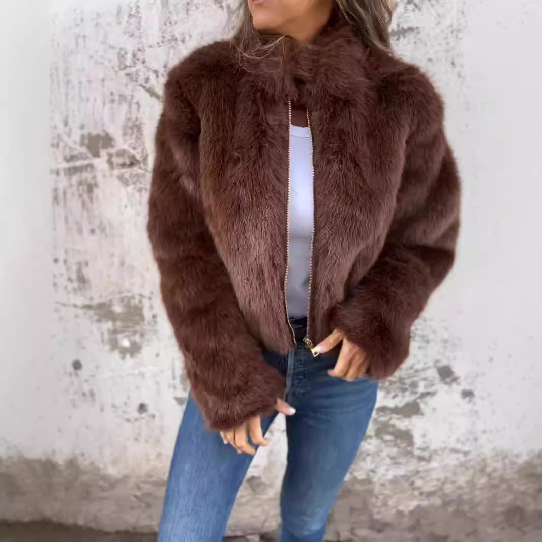 Veste en Polaire à Col Montant