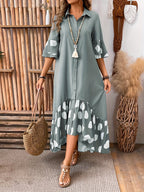 Robe Élégante à Pois avec Boutons