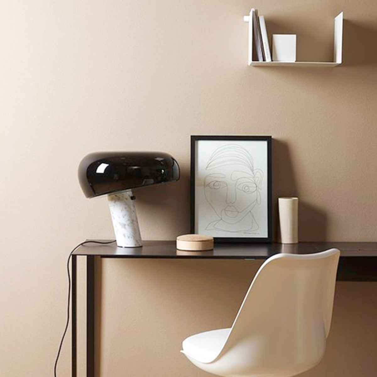Lampe de bureau marbre champignon
