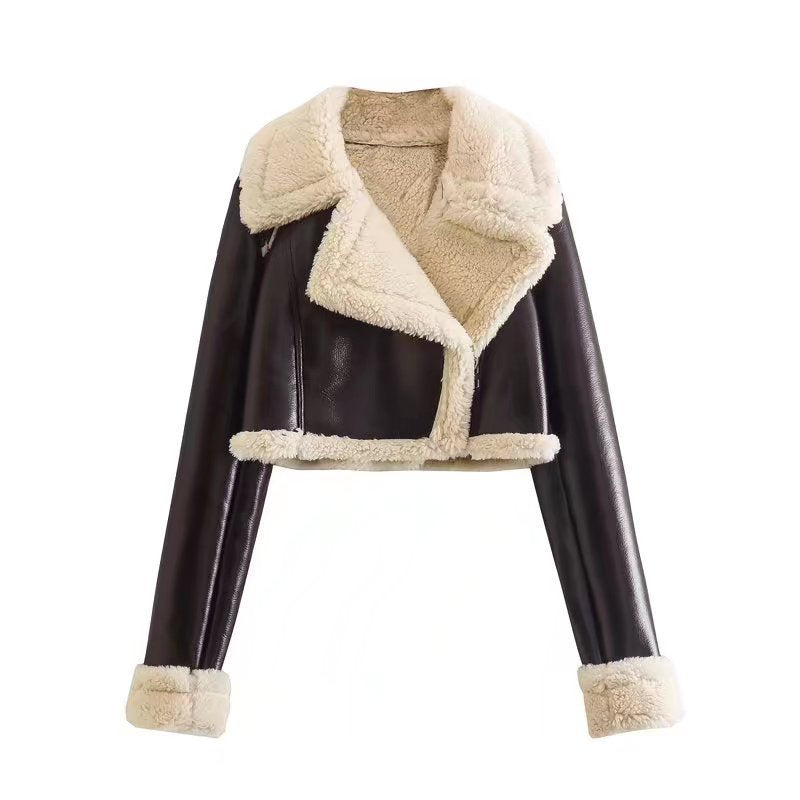 Veste à revers court et manches longues