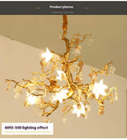Branche de Cuivre Copper Crystal Chandelier - crystal droplet close-up
