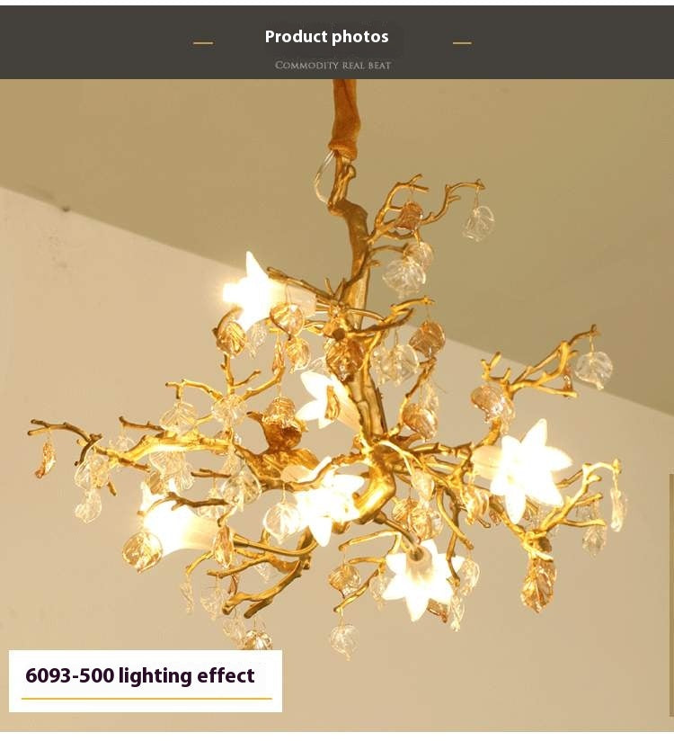 Branche de Cuivre Copper Crystal Chandelier - crystal droplet close-up