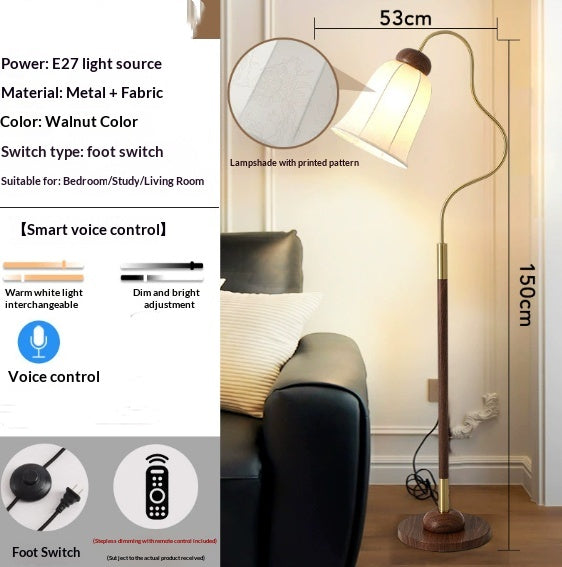 Héritage floor lamp styled beside an armchair