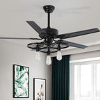 Retro Industrial Fan Lamp Ceiling Fan Lamp – detail view 1 | Belloriana