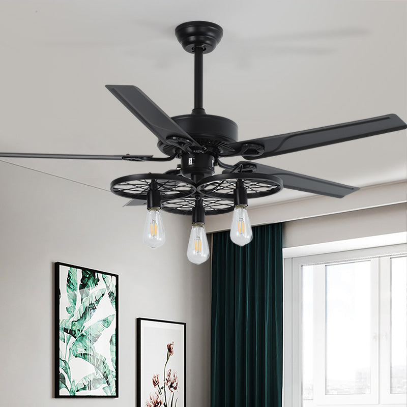 Retro Industrial Fan Lamp Ceiling Fan Lamp – detail view 1 | Belloriana