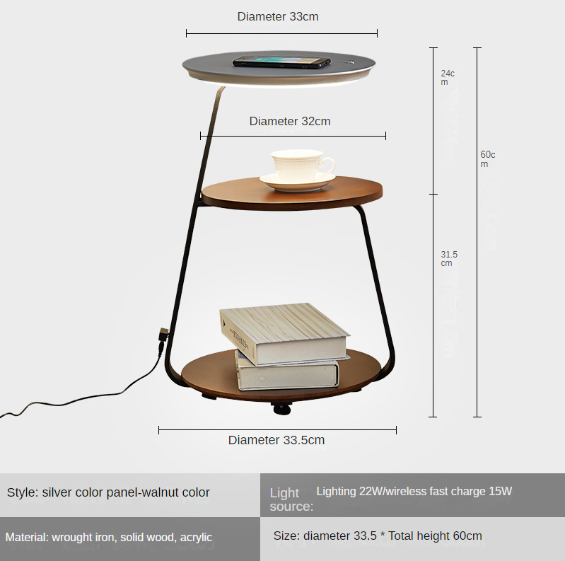 Nordic Minimalist Floor Lamp Wireless Charging Rack – detail view 4 | Belloriana
