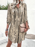 Robe Chemise Vintage à Rayures