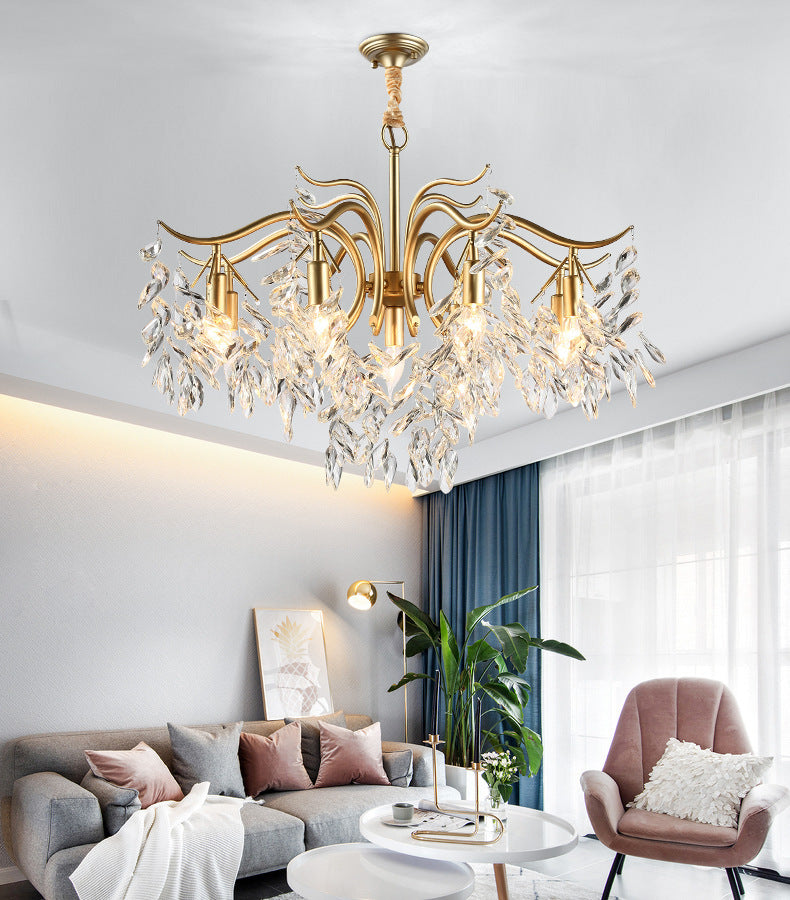 Manhattan Black Crystal Chandelier - ceiling mount detail