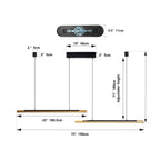 Tandem Noir Dual-Tube Pendant Light - illuminated evening dining scene