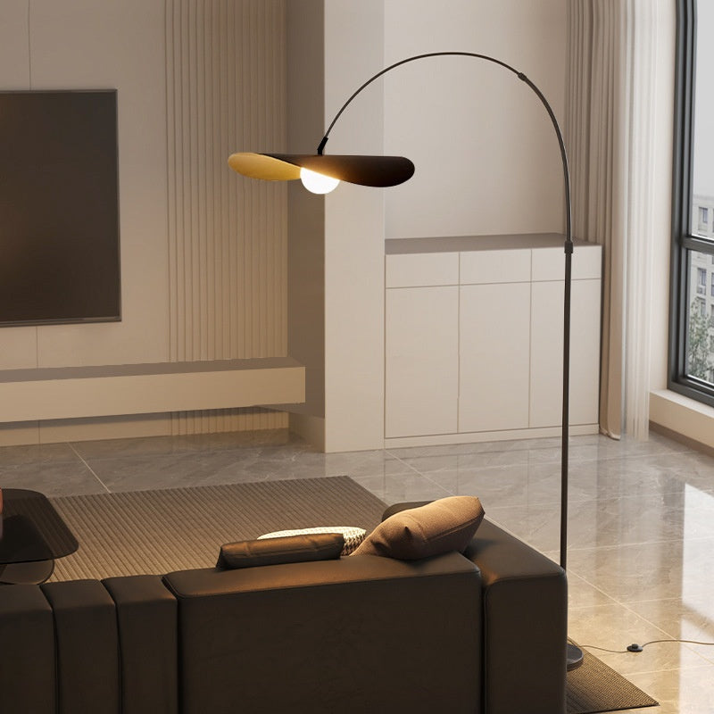 Chapeau floor lamp detail of hat-shaped shade