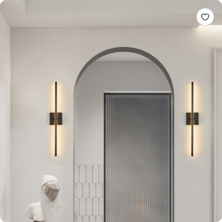 Duo Noir Matte Black Wall Sconce Set - illuminated evening ambience