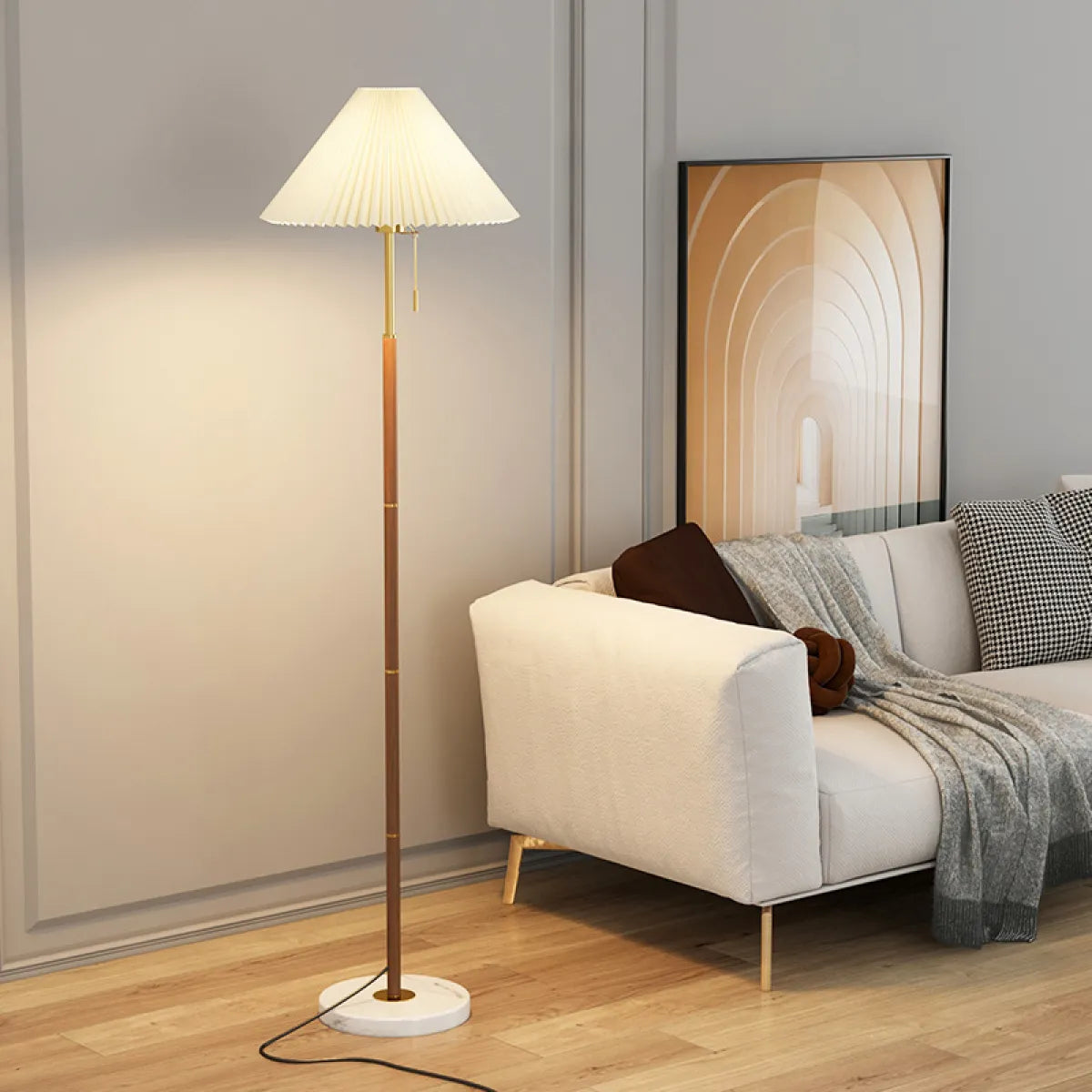 Lampadaire Noyer ambiance chambre