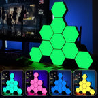 Hexagone smart sound-reactive light panels on a wall