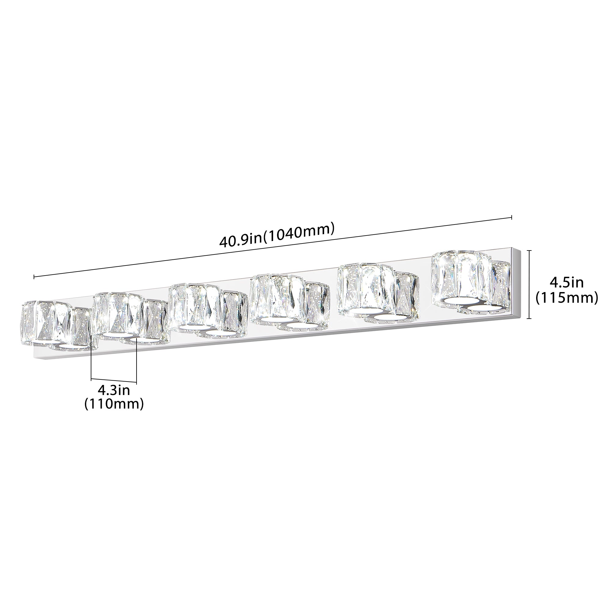 Cristal Chrome sconce mounting detail