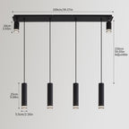 Angelina Noir 6-Light Kitchen Island Pendant - ceiling mount and rod detail