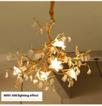 Branche de Cuivre Copper Crystal Chandelier - foyer lifestyle setting