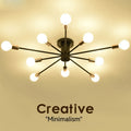 Octopode Nordic multi-head ceiling lamp in a bedroom