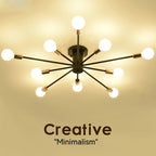 Octopode Nordic multi-head ceiling lamp in a bedroom