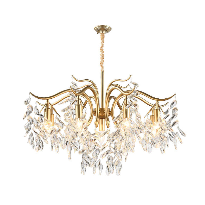 Manhattan Black Crystal Chandelier - full silhouette detail