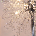 Cascade floor lamp detail of faceted crystal panels