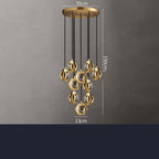 Château Grand Copper Crystal Chandelier - stairwell lifestyle setting