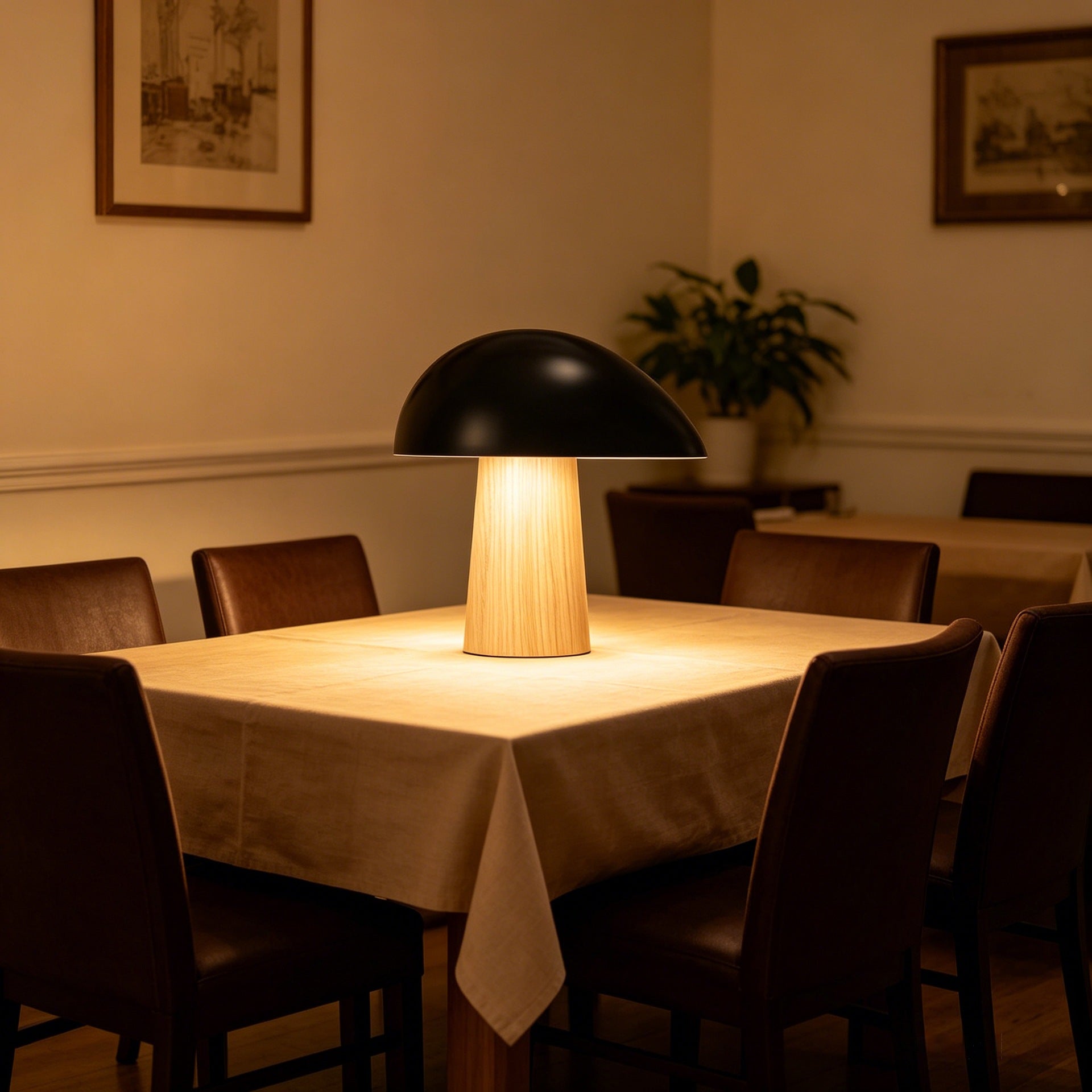 Fungo Sculptural Mushroom Table Lamp - close-up of dome shade
