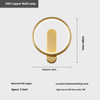 Cuivre Copper Bedside Wall Lamp - full profile side view