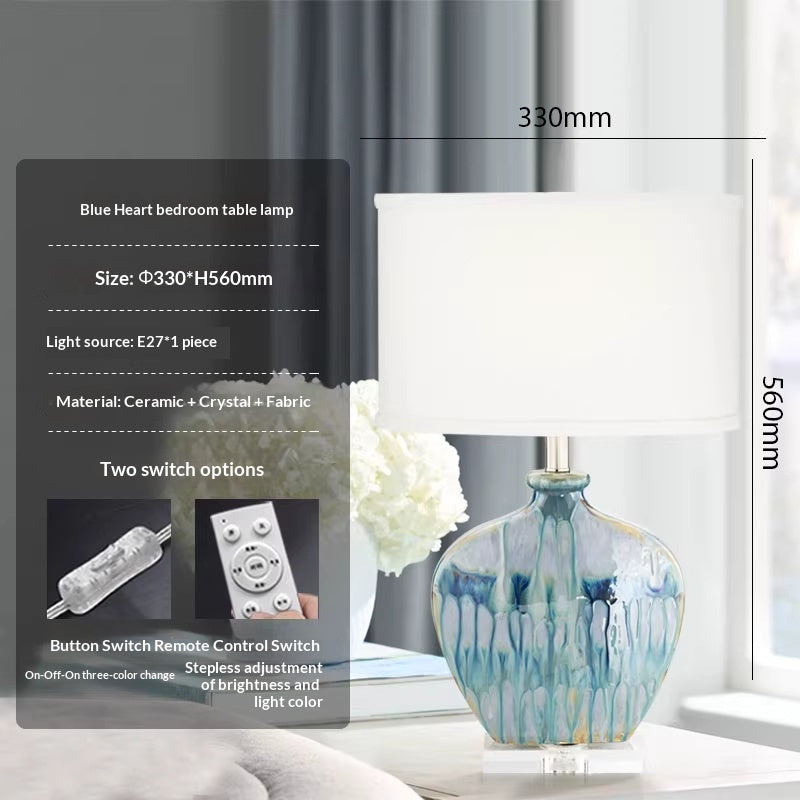 Céladon Kiln-Change Ceramic Bedside Lamp - full silhouette detail