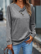 Pull de sport uni à col en V