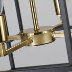 Octavia Black & Gold Geometric Chandelier - full silhouette detail