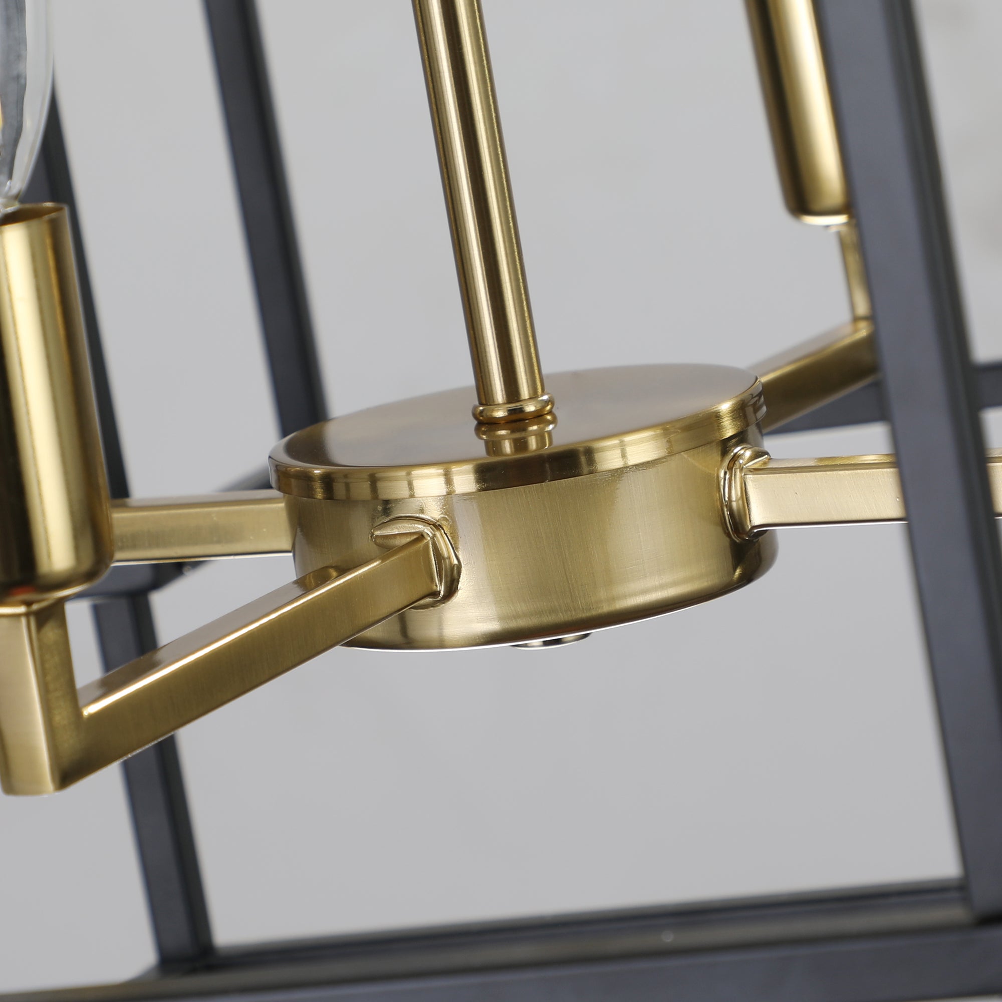Octavia Black & Gold Geometric Chandelier - full silhouette detail