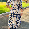 Robe Décontractée Bleu & Beig