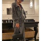 Manteau Tricoté à Paillettes