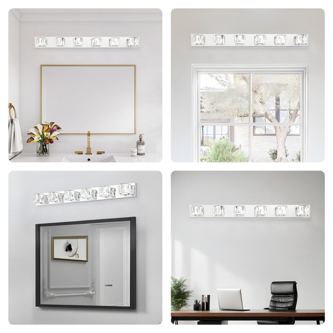Cristal Chrome sconce full view