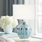 Céladon Kiln-Change Ceramic Bedside Lamp - living room lifestyle setting