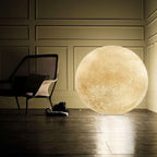 Lune floor lamp detail of cratered lunar texture