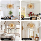 Sputnik d'Or Starburst Chandelier - full silhouette detail