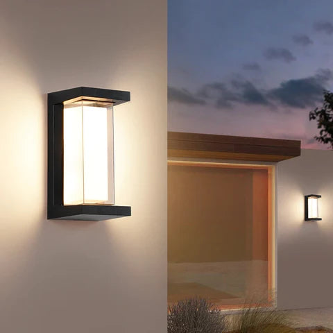 Rivage Waterproof Outdoor Wall Lantern - mounted on exterior facade