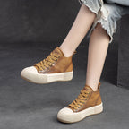 Baskets Vintage en Cuir Véritable