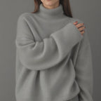 Pull Col Roulé Oversize en Cachemire