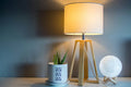 Kiln Stoneware Table Lamp styled on a console table